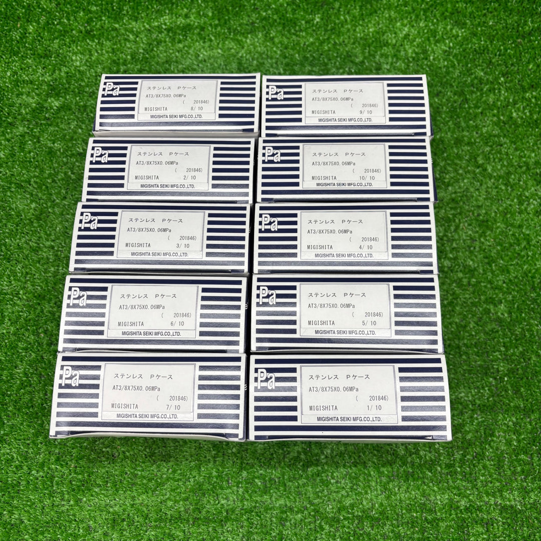 【未使用品】右下精器 プレッシャーゲージ AT/3 8×75×0.06MPa 10個【電材館越谷店】