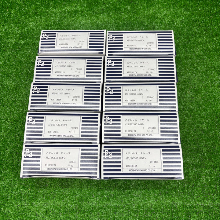 【未使用品】右下精器 プレッシャーゲージ AT/3 8×75×0.06MPa 10個【電材館越谷店】
