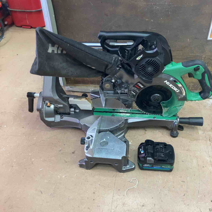 ★ハイコーキ(HIKOKI ※旧:日立工機) コードレス卓上スライド丸のこ C3606DRB(K)(NN) ※バッテリー1個付き(BSL36A18BX) 【草加店】