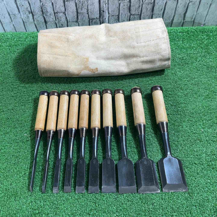 左市弘作 追入鑿 10本組 収納袋付属 【川口店】