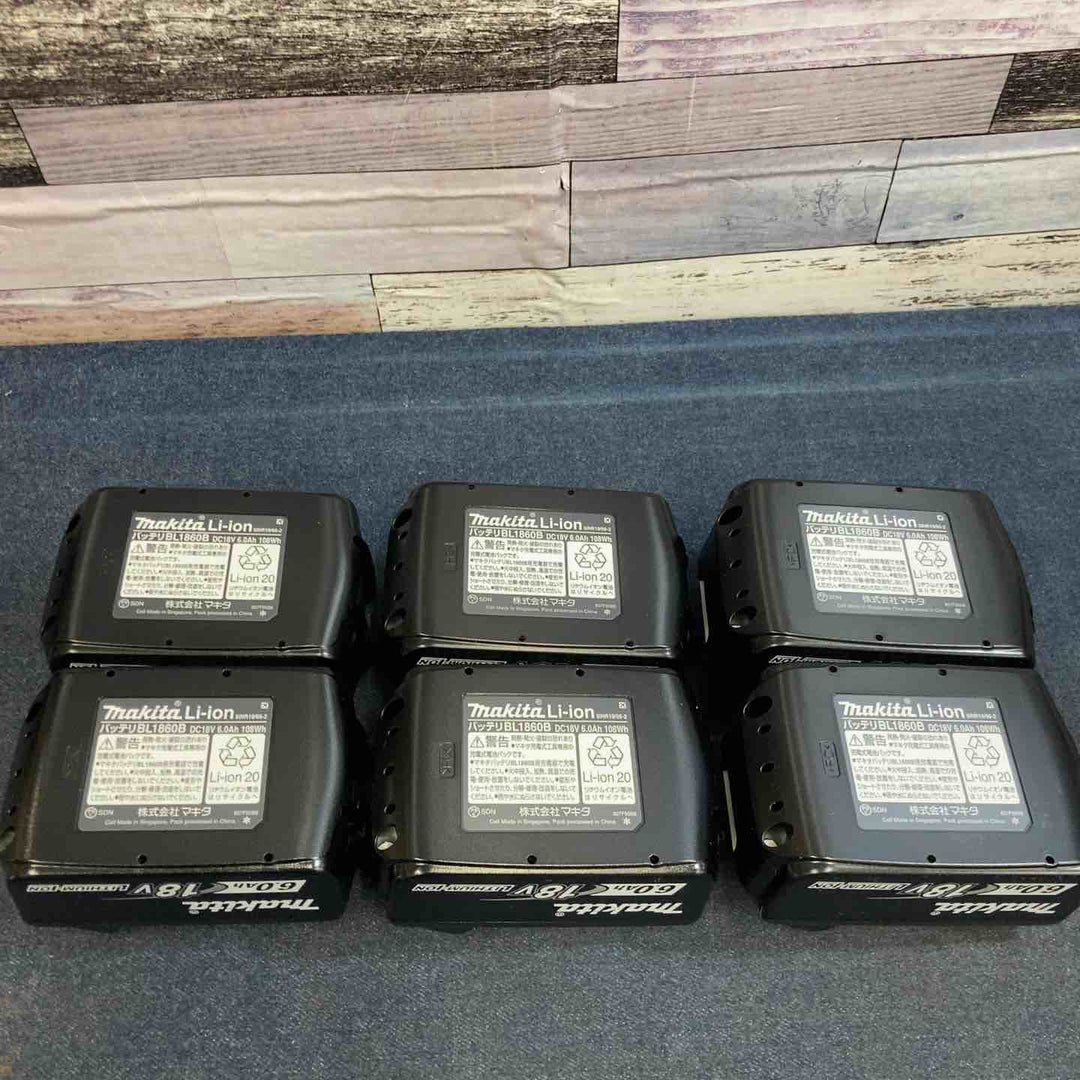 【未使用品】6個セット まとめ売り マキタ makita 18V 6.0Ah リチウムイオンバッテリー BL1860B【八潮店】