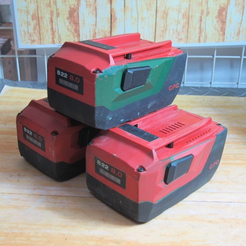 ▼ヒルティ(Hilti) リチウムイオンバッテリー B22 8.0 22V/8.0Ah　【3台セット】①【川崎店】