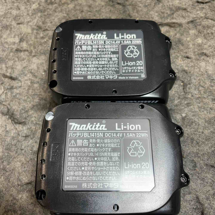 マキタ(makita) リチウムイオンバッテリー BL1415N 14.4V/1.5Ah  2点まとめ (外箱欠品)【桶川店】