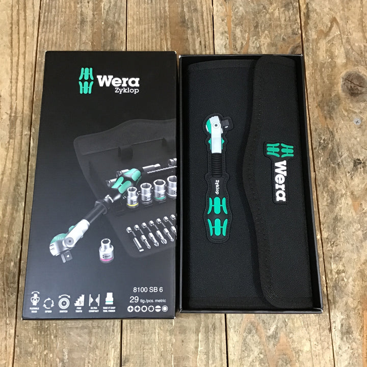 【未使用品】Wera(ヴェラ) 8100 SB 6 サイクロップスピードラチェット3/8" セット, ミリ, 28点 [並行輸入品]【所沢店】