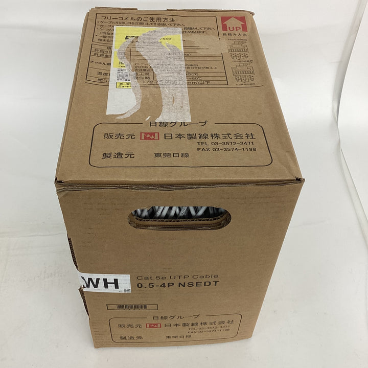 ◇日本製線 Cat5e UTPケーブル 0.5-4P NSEDT LANケーブル 300ｍ×1箱 WH【狭山】