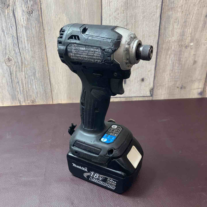 【中古品】 マキタ(makita) 18V コードレスインパクトドライバー TD171DZB 18V3.0Ahバッテリー1個付属 【東大和店】