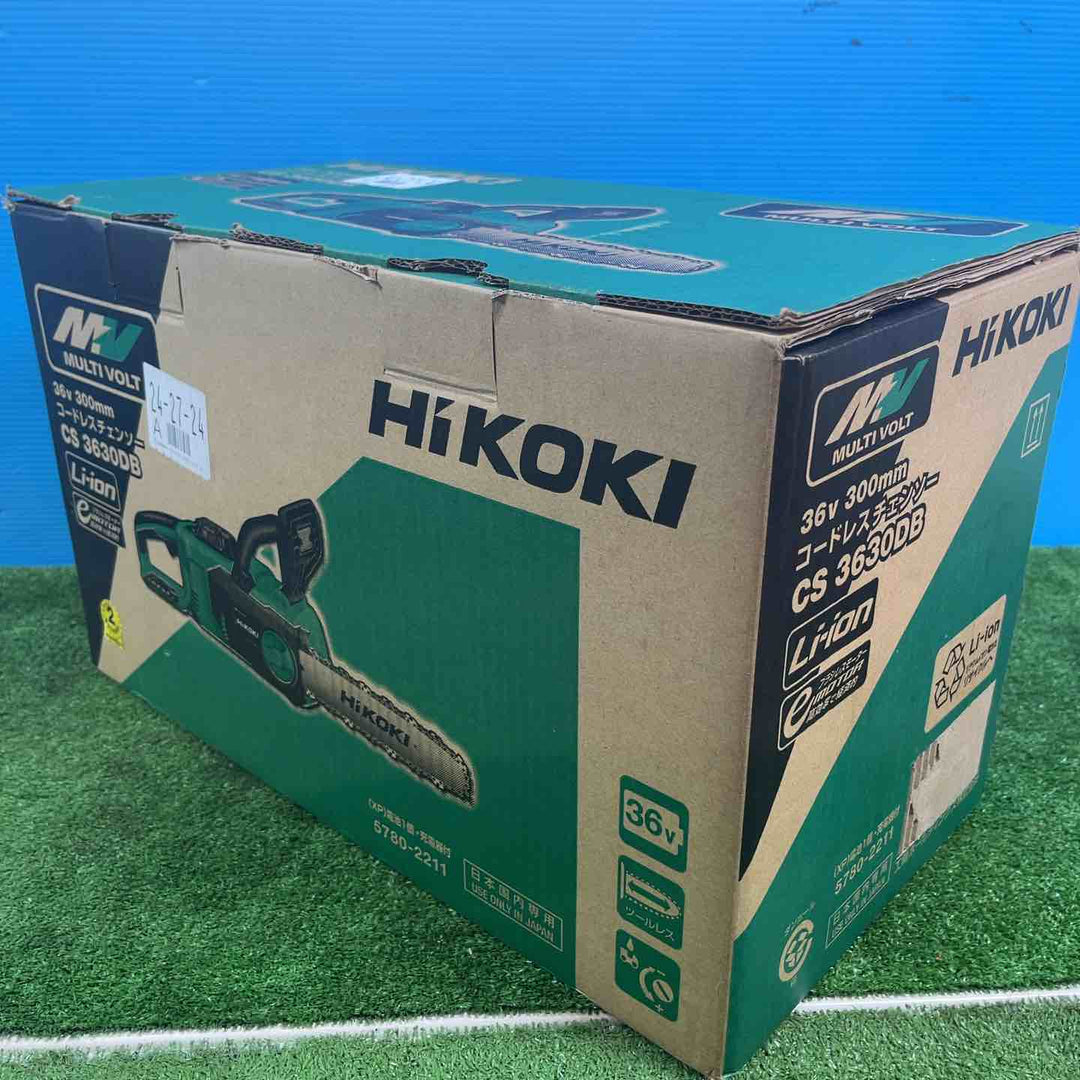 HiKOKI(ハイコーキ) 36V コードレスチェンソー 300mm 蓄電池1個、急速充電器付 CS3630DB(XP) ※チェーンケース欠品【岩槻店】