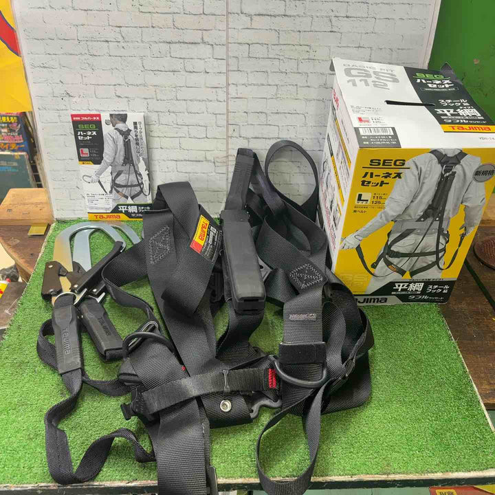 □タジマ(Tajima) ハーネスGS＋平ロープダブルランヤードL1セット 黒 Lサイズ A1GSLFR-WL1BK【町田店】