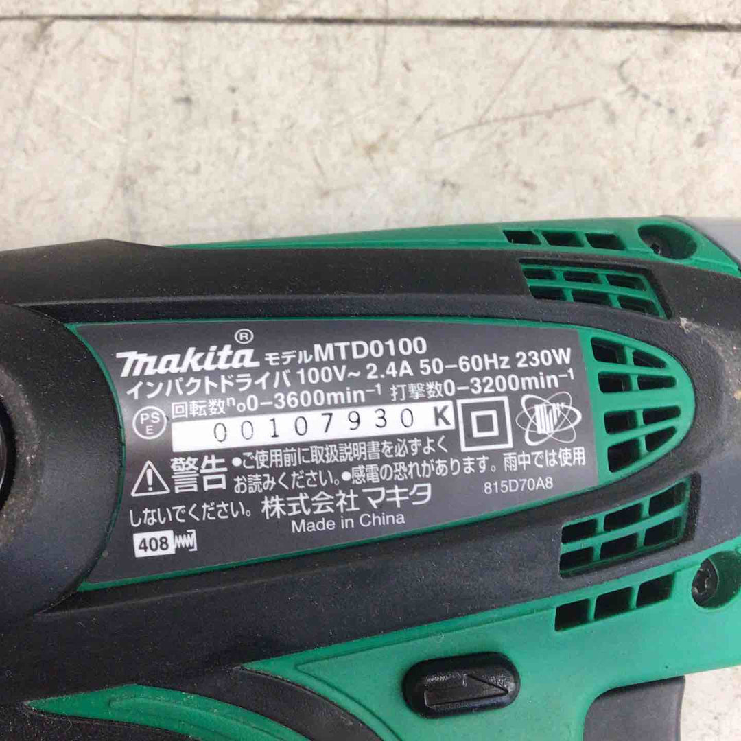 【中古品】 マキタ/makita インパクトドライバ MTD0100 【鴻巣店】