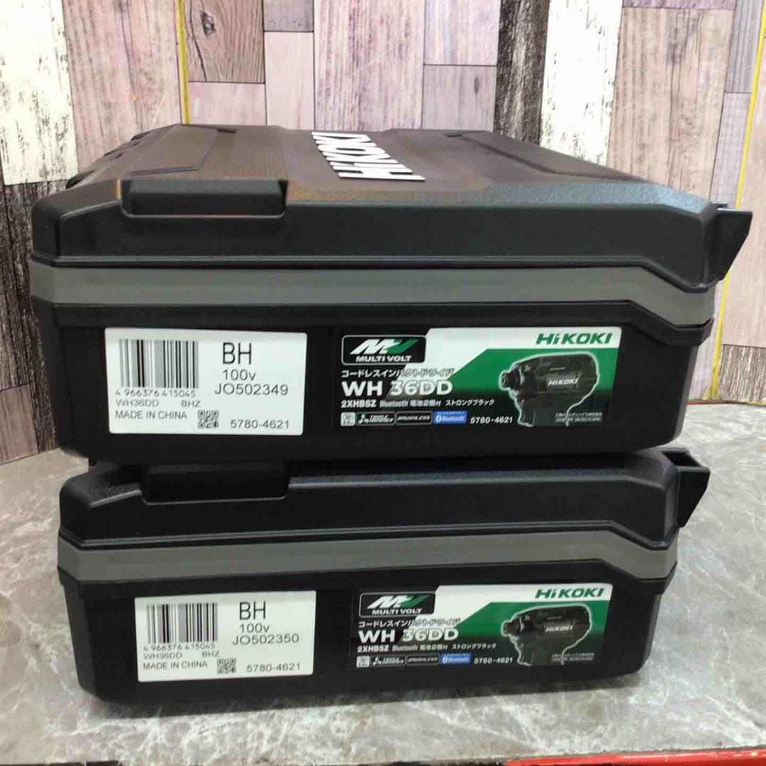 【未使用品】ハイコーキ Hikoki 36V コードレスインパクトドライバ ストロングブラック WH36DD(2XHBSZ) 2台セット≪送料無料≫【八潮店】
