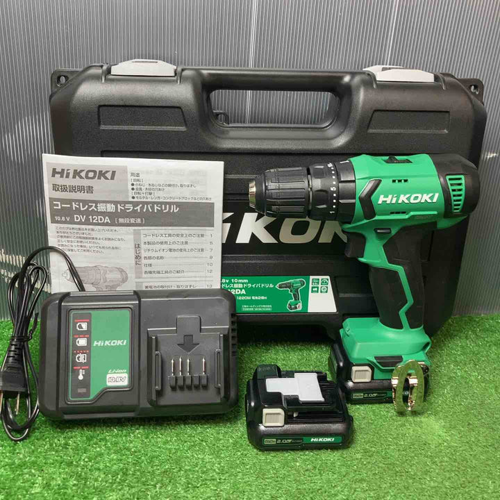 【中古品】◇ハイコーキ(HIKOKI ※旧:日立工機) コードレス振動ドリルドライバー DV12DA(2BS)バッテリー2個、充電器付き【岩槻店】