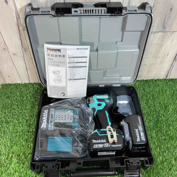 ★マキタ(makita) 18Vコードレスインパクトドライバ TD173DGXTB ターコイズブルー 限定色 純正バッテリ付【戸田店】