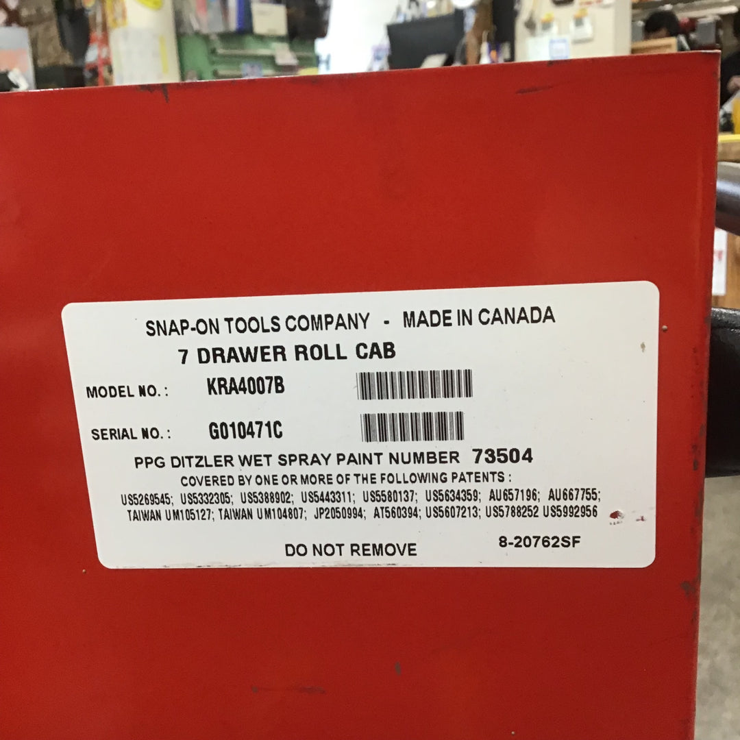 【店頭受取り限定】▼スナップオン　ロールキャブ　KRA4007B【川崎店】