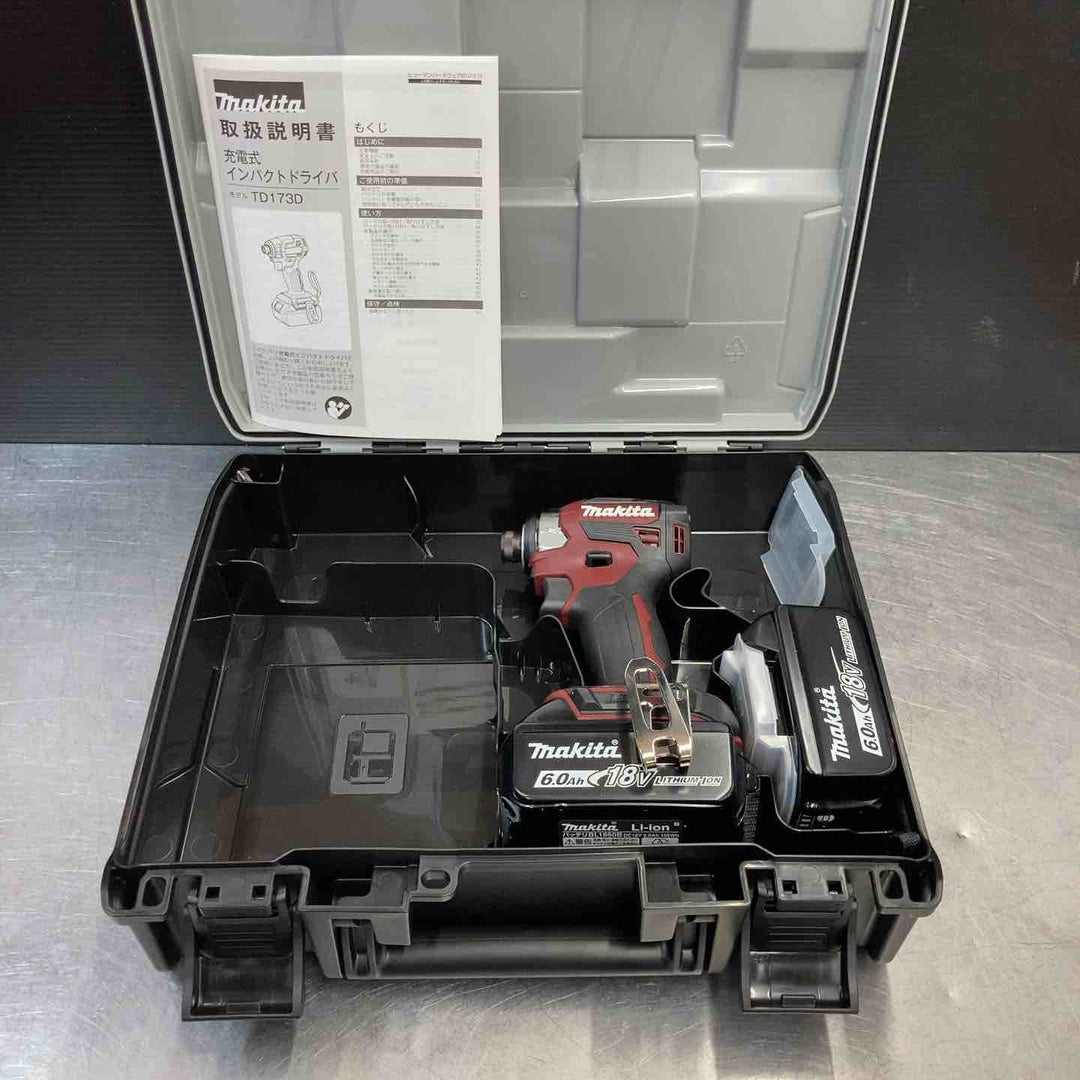 【未使用品(店頭展示品)】 マキタ(makita) 18V コードレスインパクトドライバー TD173DXAR 【限定色】 赤色 充電器無しフルセット 【東大和店】