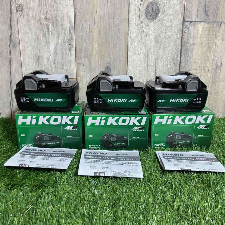 ▼ハイコーキ(HIKOKI ※旧:日立工機) リチウムイオンバッテリー 36V/2.5Ah BSL36A18X 3個セット【戸田店】
