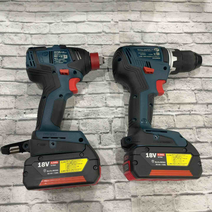 ◇ボッシュ(BOSCH) コードレスインパクトドライバーインパクトレンチ兼用(GDX18V-200H)+コードレスドライバードリル(GSR18V-55) コンボキット GDX18V200GSRN 青【川口店】