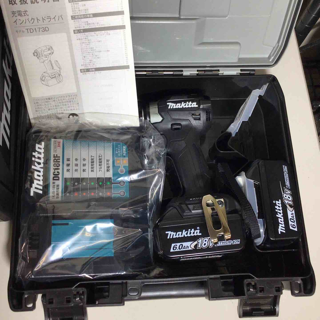 【未使用品】 マキタ makita コードレス インパクトドライバー TD173DRGXB 5台 フルセット インパクト ブラック 黒 純正 純正品 【戸田店】