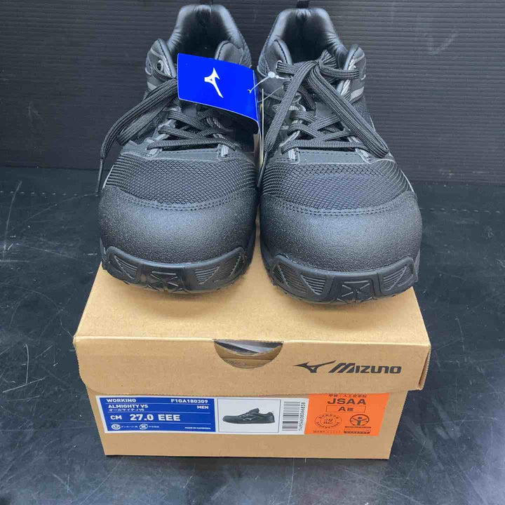 [ミズノ] 安全靴 オールマイティ VS 軽量 紐 メッシュ JSAA・普通作業用(A種) ブラック×シルバー 27 cm 3E【川越店】