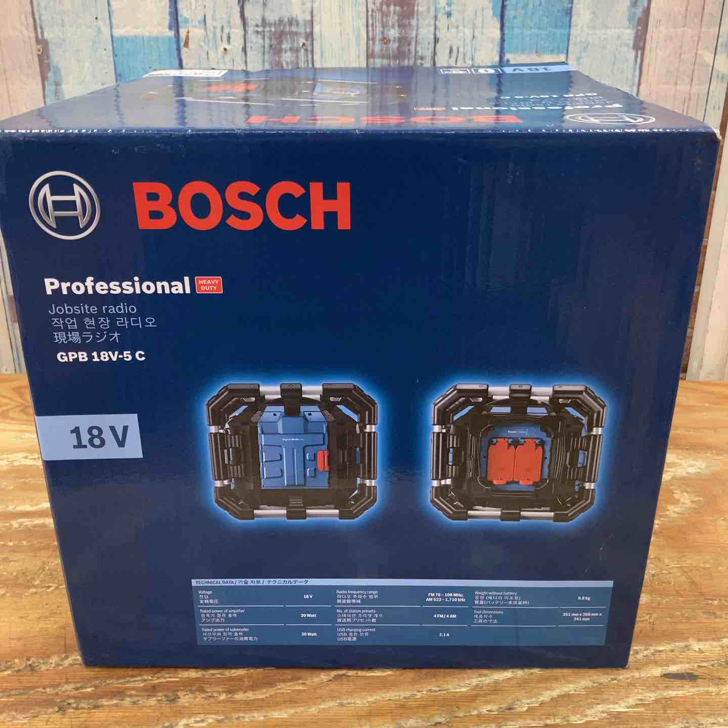 Bosch Professional(ボッシュ) 18V Bluetooth FM AUX現場ラジオ GPB18V