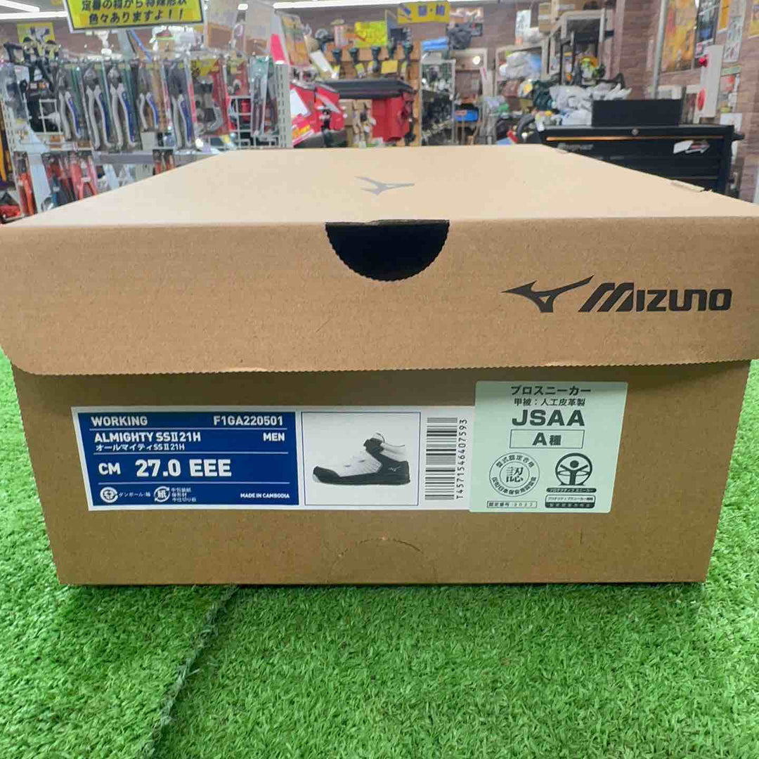 【未使用・サイズ27.0cm】 ミズノ 安全靴 オールマイティ SSⅡ21H F1GA220501 ホワイト×シルバー×ブラック 27.0cm 【桶川店】