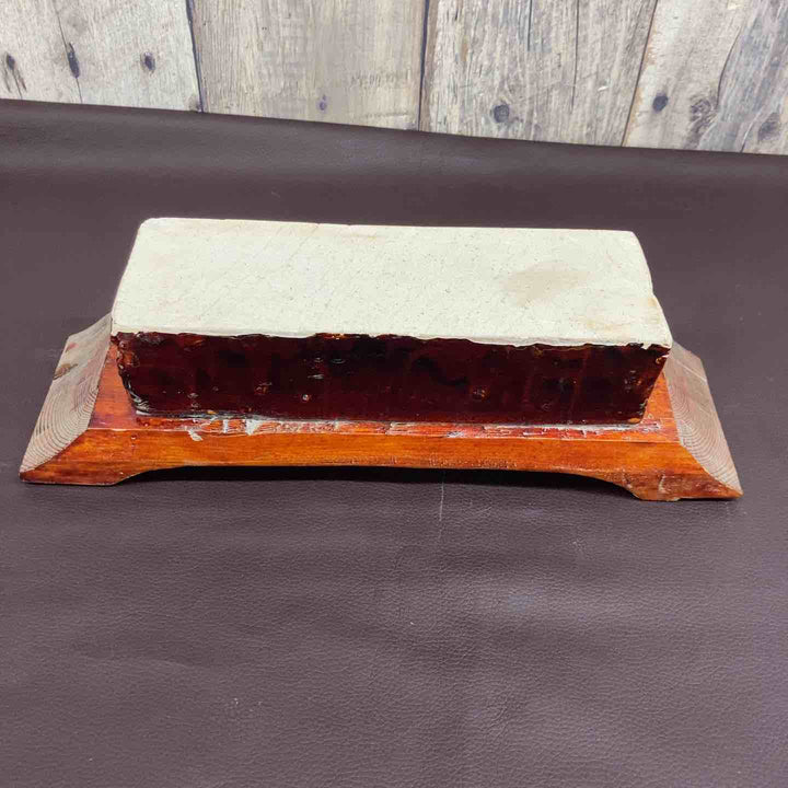 【超希少】 【中古美品】 天然砥石 産地不明 重量2.0Kg(台座含み) 沼田産？ 長さ約215ｘ幅約70ｘ高さ約50 正本山？ 研ぎ 刃物 大工 【東大和店】