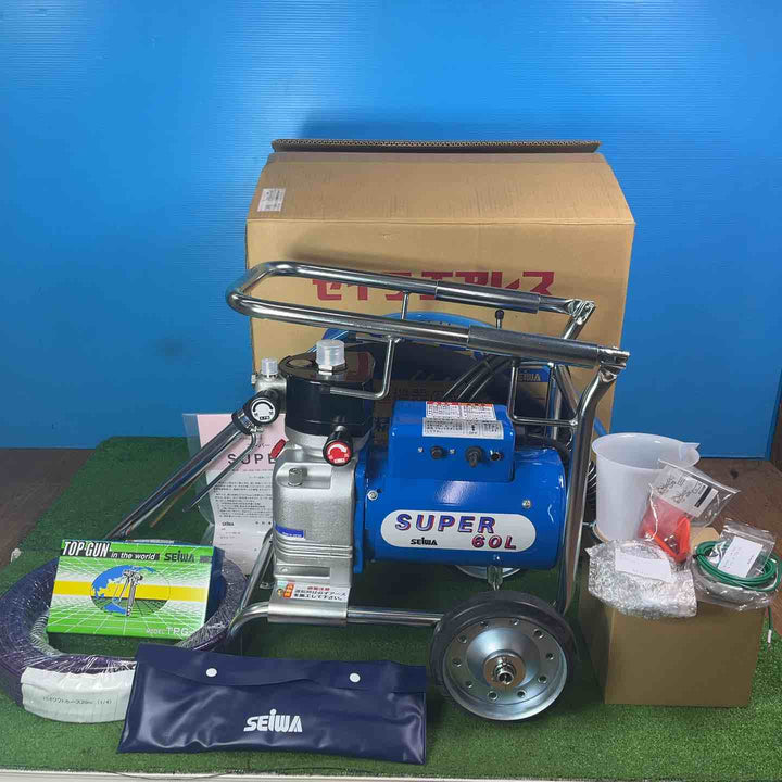 【店頭受取り/佐川着払】◇精和産業(セイワ/SEIWA) エアレス スーパー60L エアレス塗装機 SUPER60L トップガン・20mホース付 Bセット【岩槻店】
