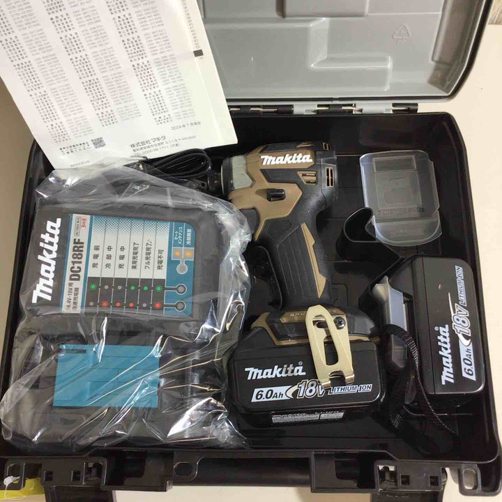 【未使用品】★純正バッテリー2個&充電器付き フルセット★マキタ(makita) コードレスインパクトドライバー TD173DGXAB ブラウン 茶色 限定色【戸田店】