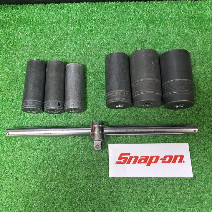 スナップオン/Snap-on 1/2sq ディープインパクトソケット SIMMシリーズ 6個、T型スライドハンドル S12L 計7点セット【岩槻店】