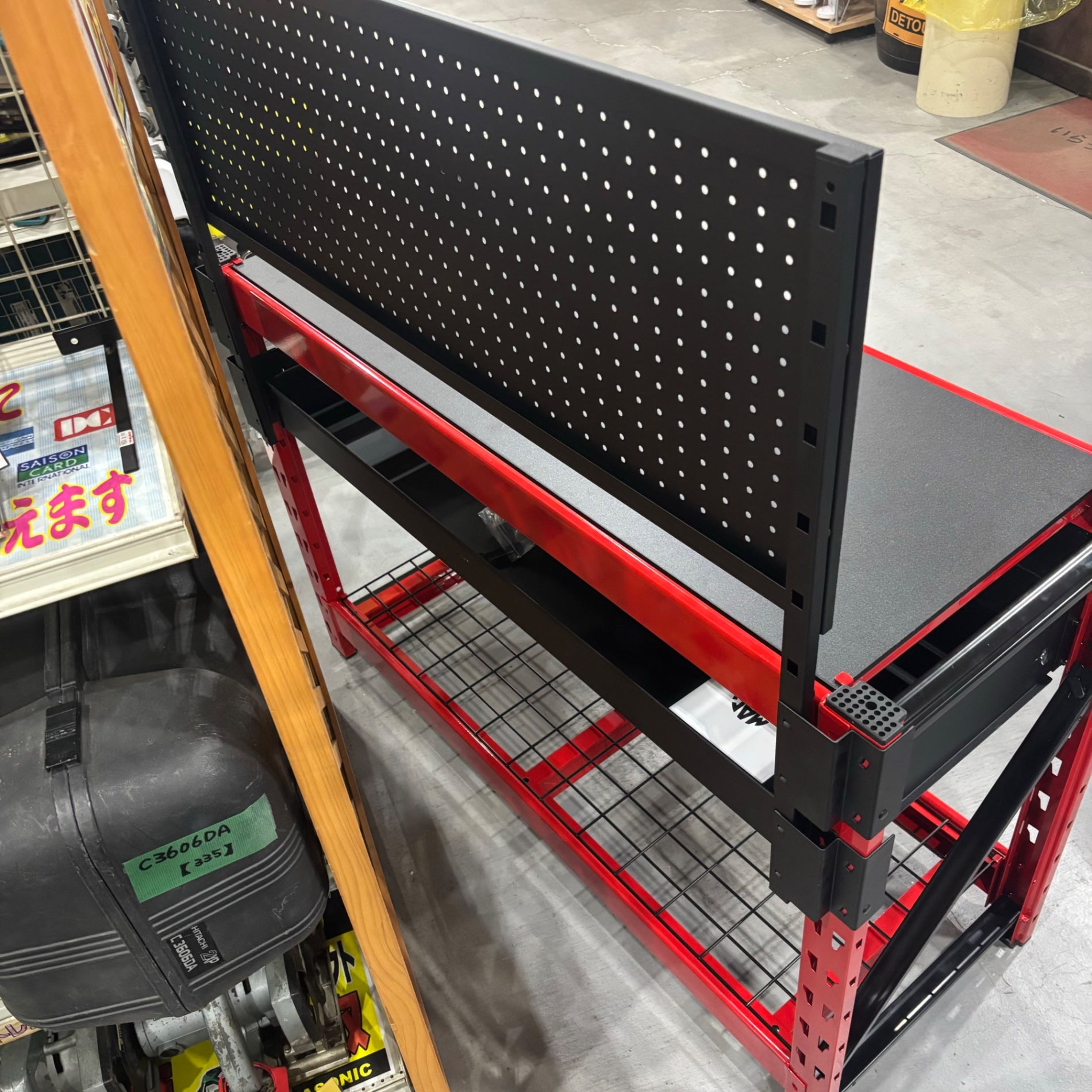 【3/30販売済KH】Mactools 2シェルフワークステーション ワークベンチラック 引き出し付 マックツールズ 北1 3/30販売済KH】Mactools 2シェルフワークステーション ワークベンチ