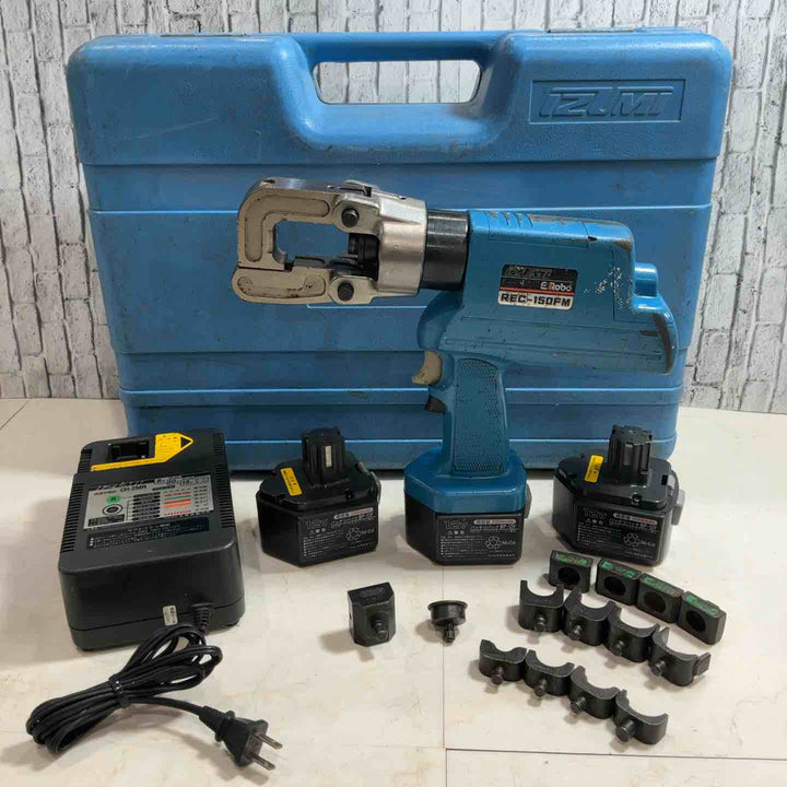 ◇泉精器(IZUMI) コードレス油圧式圧着工具 REC-150FM 12V 動作確認済み【川口店】