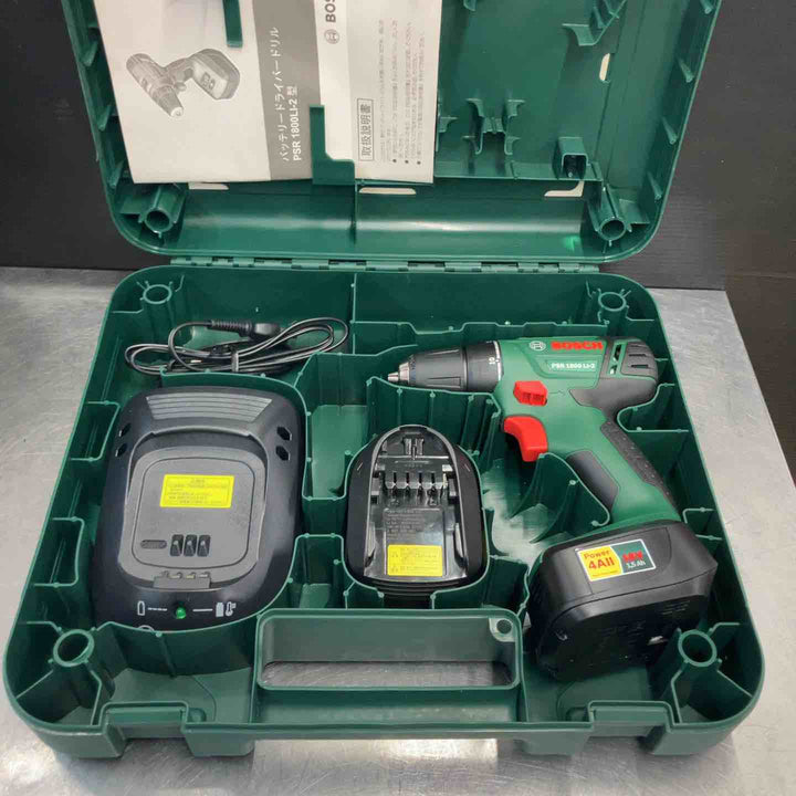 【中古美品】 ボッシュ(BOSCH) 18V コードレスドリルドライバー PSR1800LI-2 フルセット品 DIYモデル 【東大和店】