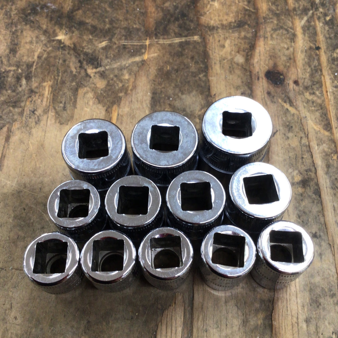 【中古品】スナップオン/Snap-on 3/8"シャローソケット 12角 FM8~FM19 12pcs【柏店】