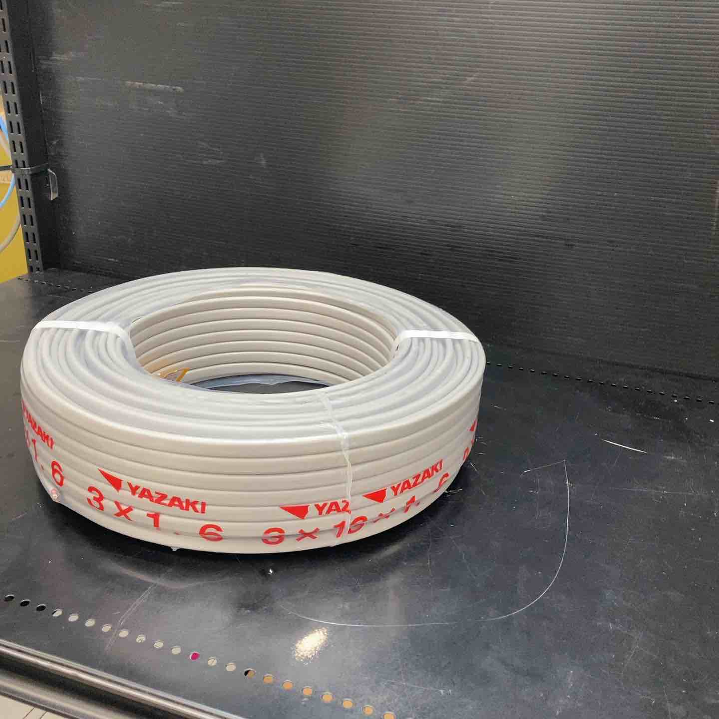 未使用品(店頭展示品)】矢崎 VVFケーブル 1.6mm×3芯 100m巻 (灰色