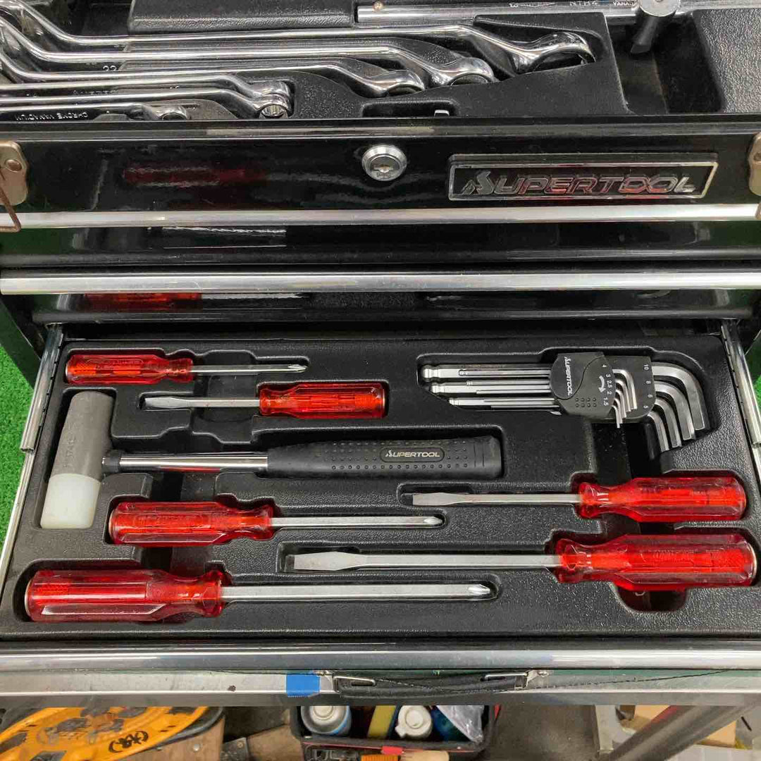◇スーパーツール (supertool) プロ用デラックス工具セット(チェストタイプ) S7000DX(欠品工具あり)【川崎店】
