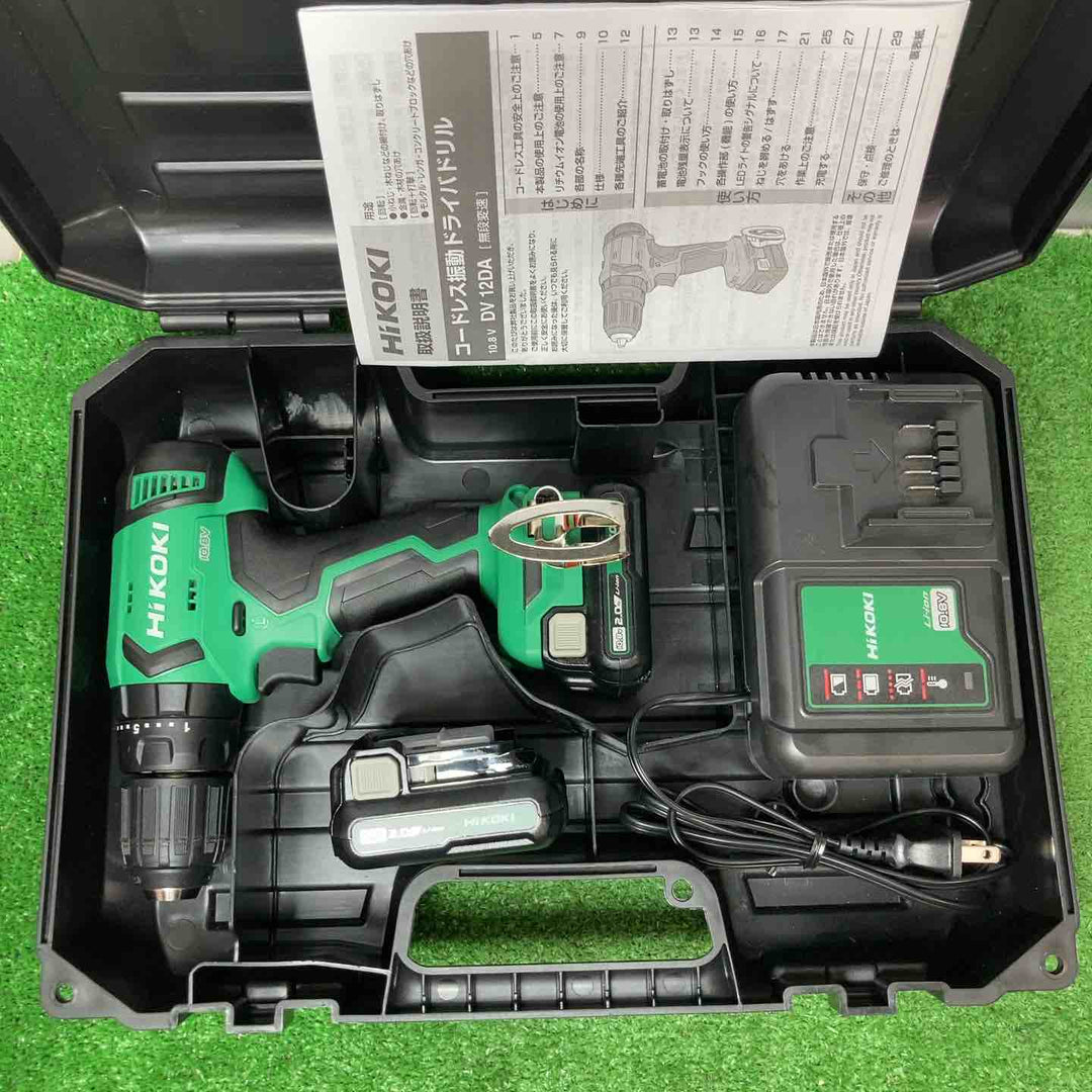 【中古品】◇ハイコーキ(HIKOKI ※旧:日立工機) コードレス振動ドリルドライバー DV12DA(2BS)バッテリー2個、充電器付き【岩槻店】
