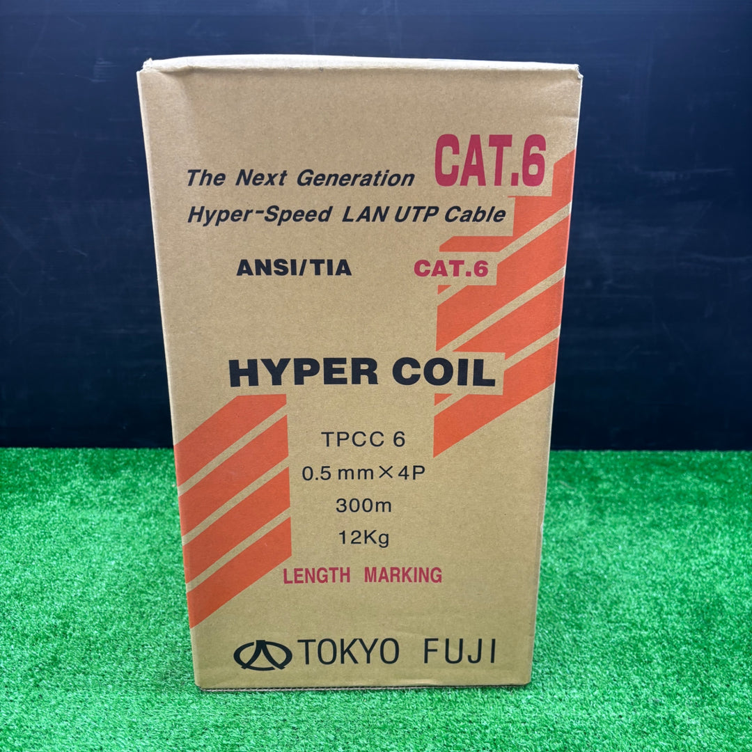 【使用済み】冨士電線 LAN用UTPケーブル ハイパーコイル TPCC6 0.5mm×4P 300m 11.2kg CAT6　紫 【電材館越谷店】