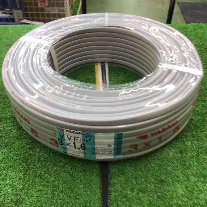 【決算セール！未使用】 矢崎エナジーシステム VVFケーブル 3芯(赤白黒)×1.6mm 1.6sq 100m巻 【桶川店】