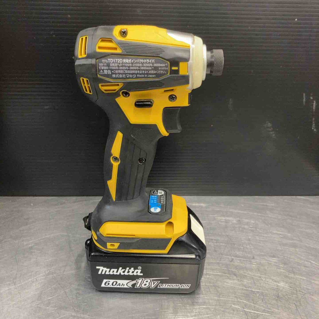 【中古美品】 マキタ(makita) 18V コードレスインパクトドライバー TD172DGXFY フルセット品 黄色 イエロー 【東大和店】