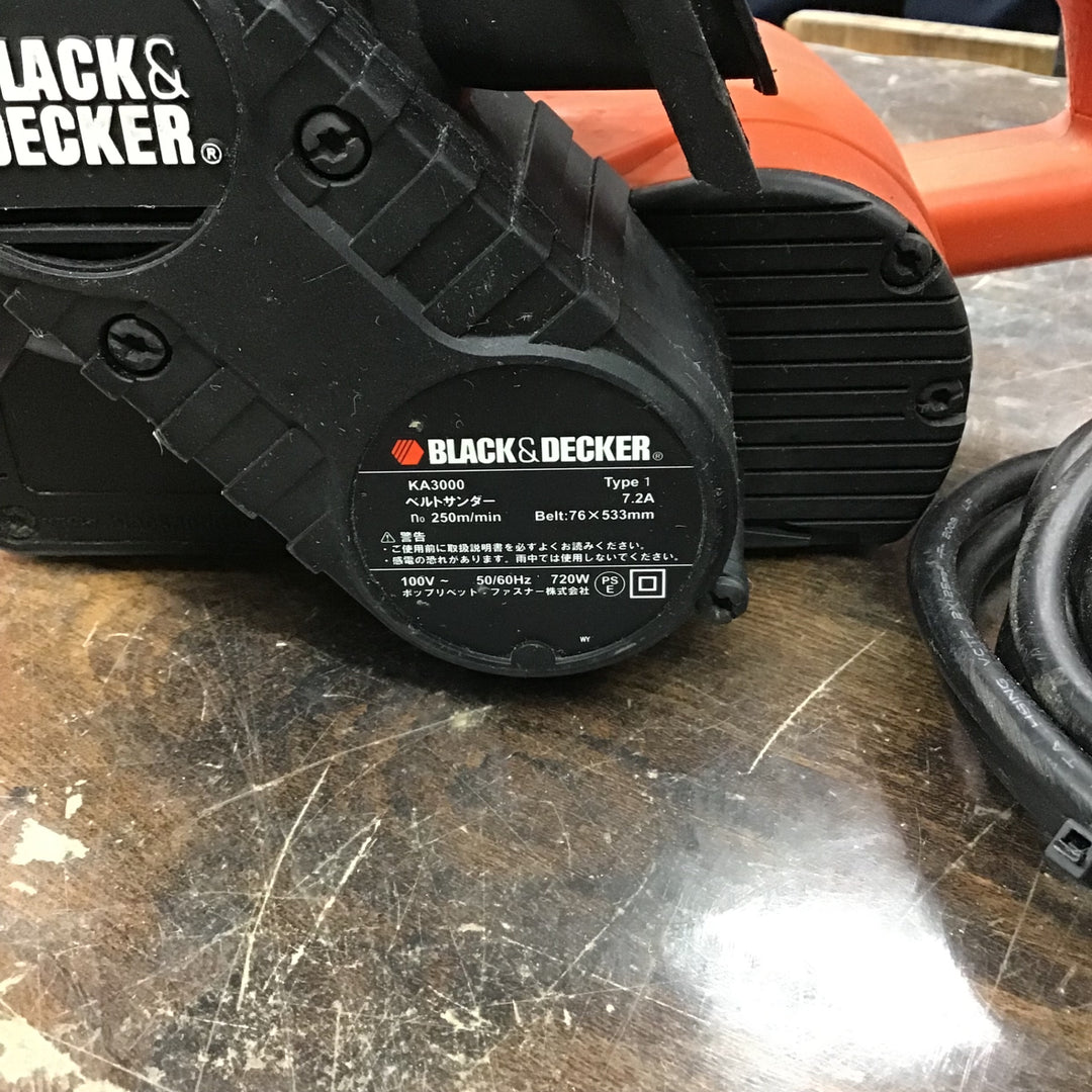 〇ブラックアンドデッカー(BLACK+DECKER) ドラッグスターベルトサンダー オレンジ KA3000【戸田店】