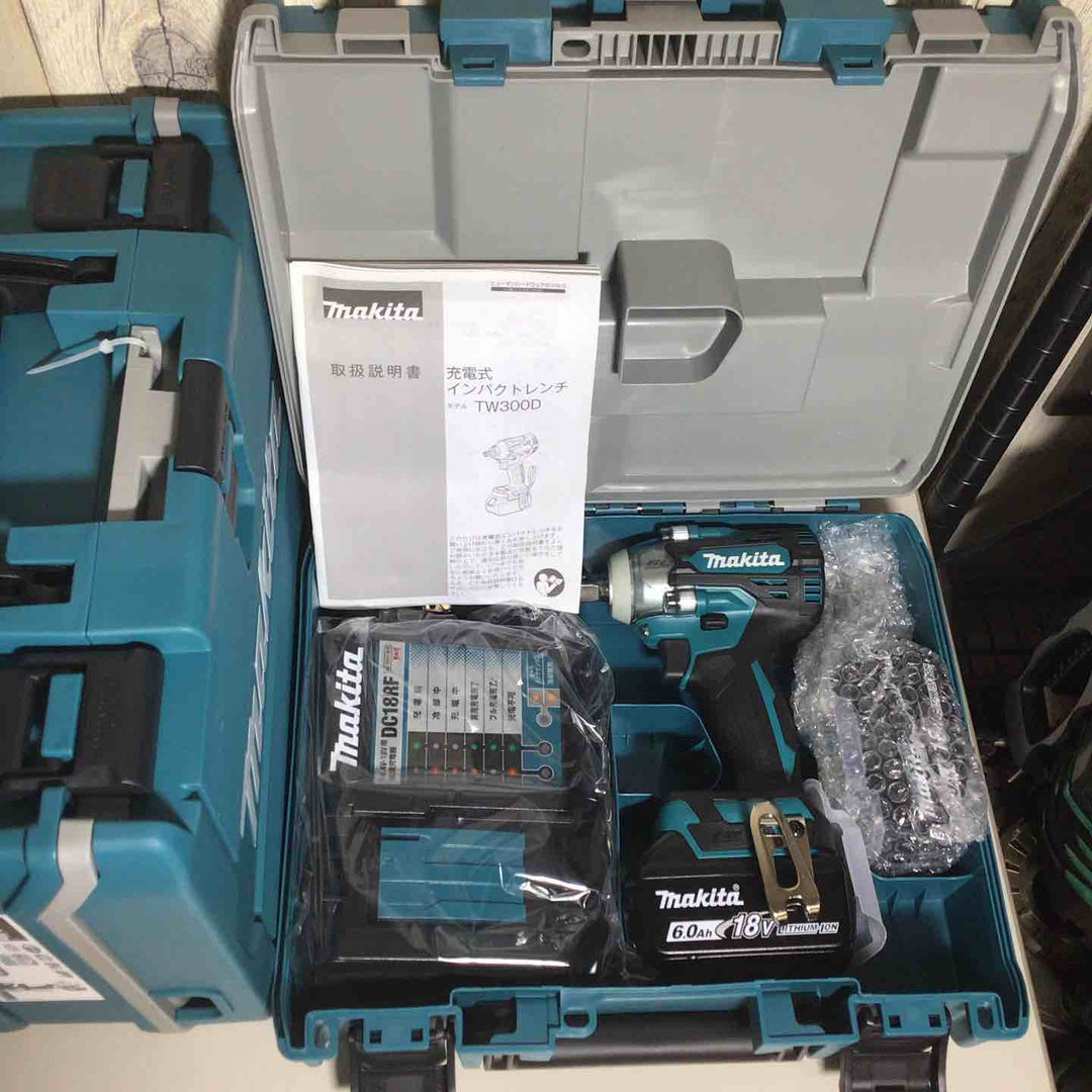 【未使用品】 マキタ makita コードレス インパクトレンチ TW300DRGX 5台 バッテリー&充電器付 フルセット 純正 充電式 18V 【戸田店】