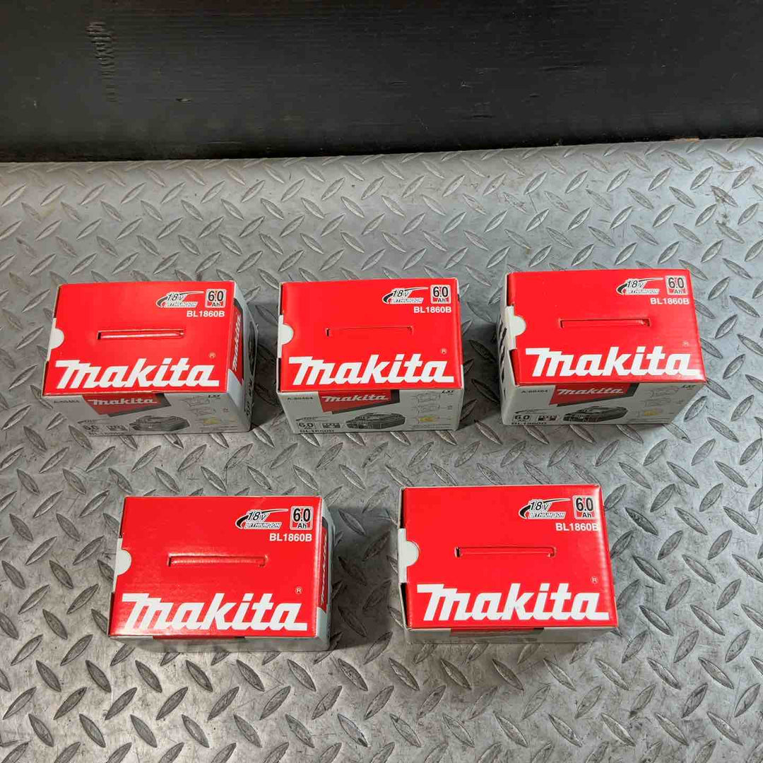 マキタ(makita) リチウムイオンバッテリー 18V/6.0Ah BL1860B　5台セット  純正バッテリー【草加店】