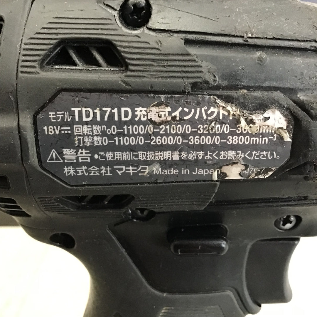 【現状品】 マキタ/makita コードレスインパクトドライバー TD171DZB 【鴻巣店】