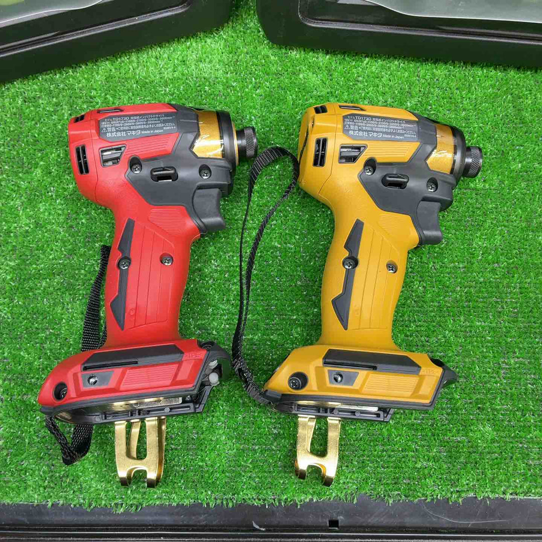 【2台(本体＋ケース)セット】マキタ(makita) コードレスインパクトドライバー TD173DGXPY イエロー、TD173DGXPR レッド【藤沢店】