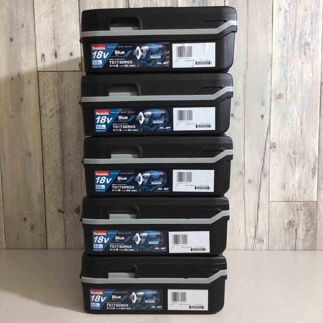 【未使用品】マキタ(makita) コードレスインパクトドライバー TD173DRGX 5台セット ブルー【戸田店】