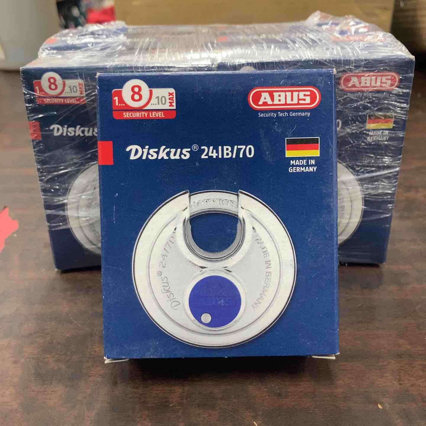 南京錠 ABUS ディスカス 24IB-70 ステンレス吊り 6個セット【川崎店