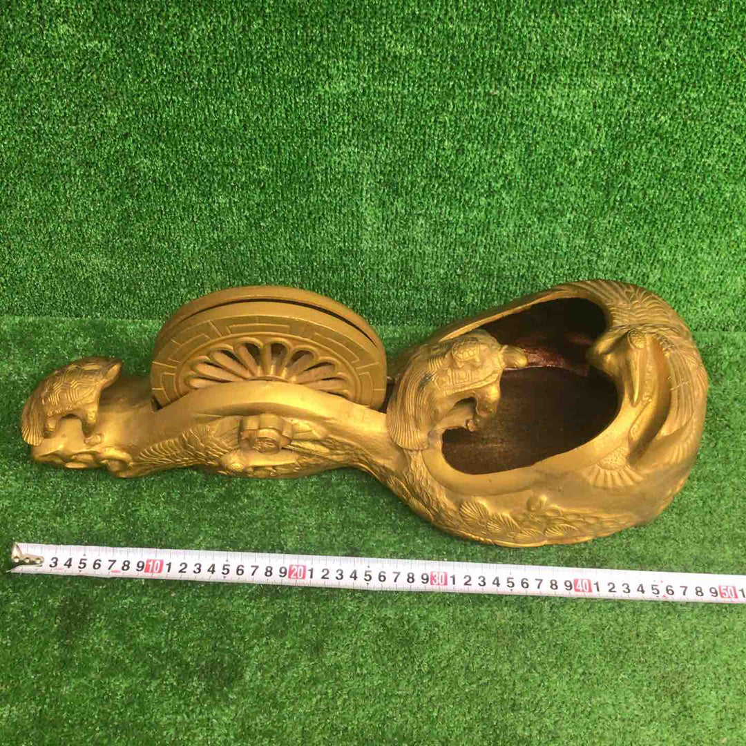 【現状品】 墨壺 1尺5寸 木製金色 インテリア 【鴻巣店】