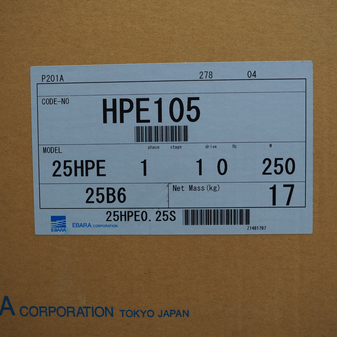 【未使用品】エバラポンプ/荏原製作所 浅井戸用インバータポンプ 25HPE0.25S HPE105 フレッシャーミニ【鴻巣店】