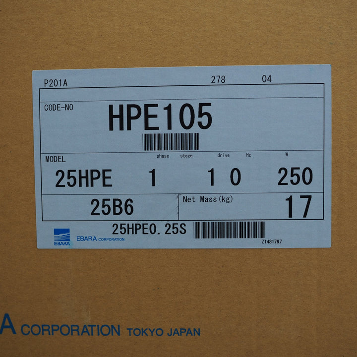 【未使用品】エバラポンプ/荏原製作所 浅井戸用インバータポンプ 25HPE0.25S HPE105 フレッシャーミニ【鴻巣店】