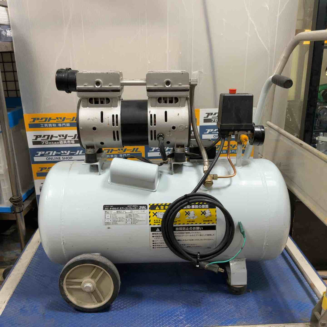 【店頭受取り限定】高儀 EARTH MAN エアーコンプレッサー 静音オイルレス 39L ACP-160SL【草加店】