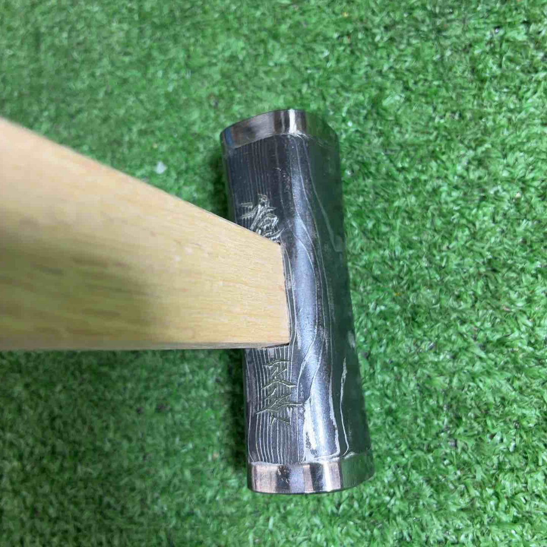 【未使用品】 道心斎正行 80匁 四角玄翁 墨流し 柄付き【藤沢店】